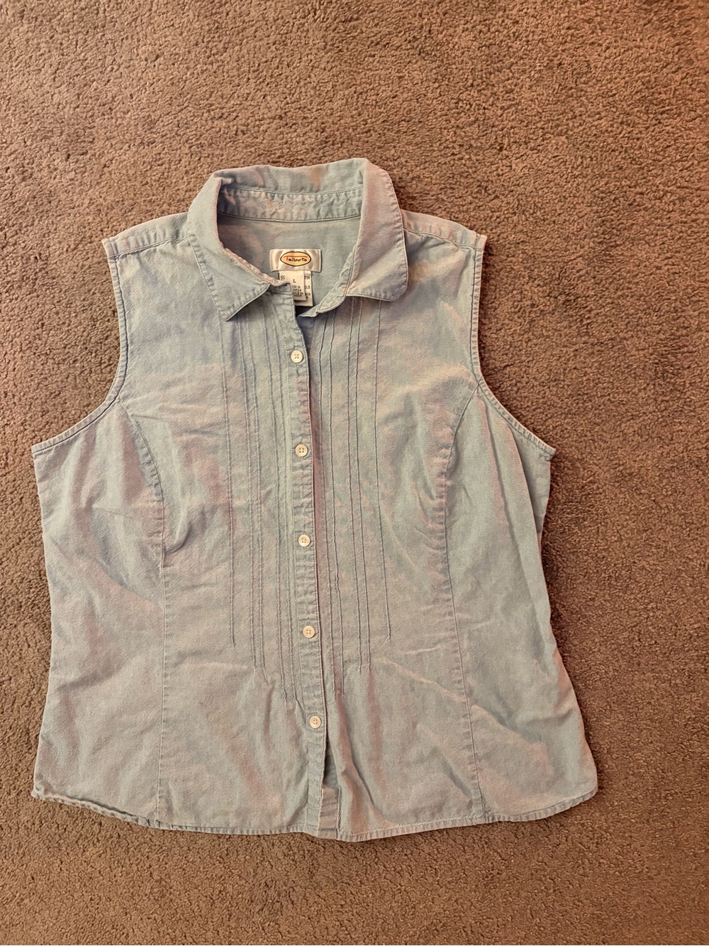 Talbots Light Blue Sleeveless Button-Down Shirt